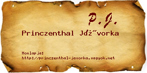 Princzenthal Jávorka névjegykártya